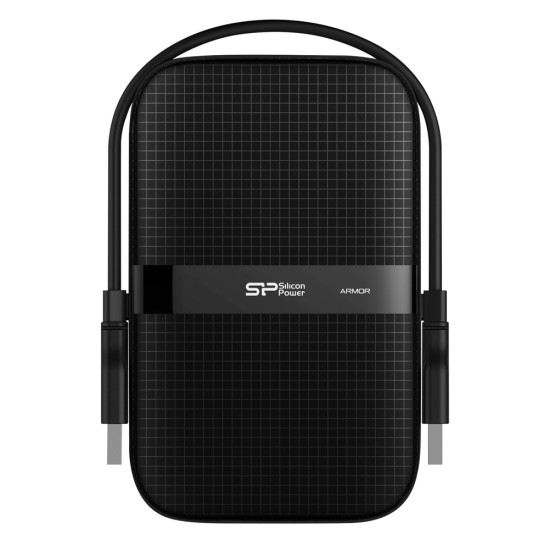 SILICON POWER εξωτερικός HDD Armor A60, 1TB, USB 3.2, μαύρος