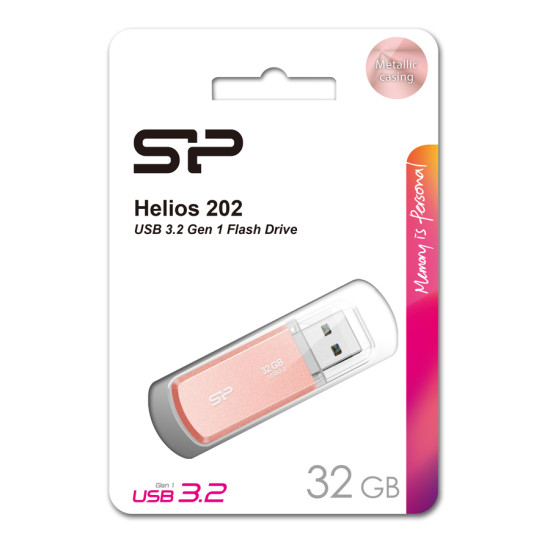 SILICON POWER USB Flash Drive Helios 202, 32GB, USB 3.2, ροζ χρυσό