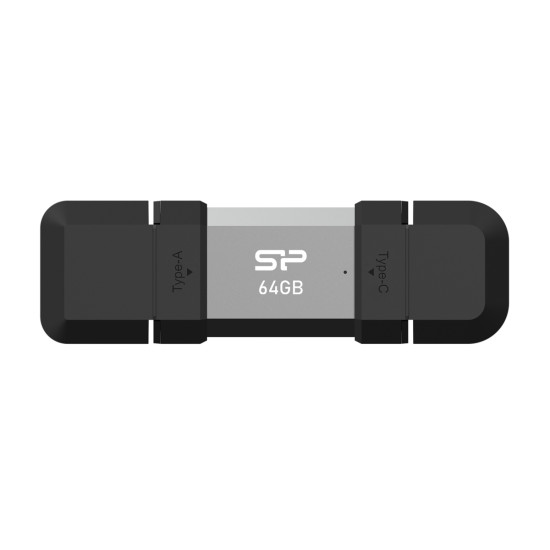 SILICON POWER USB Flash Drive C51, USB/USB-C, 64GB, 120MBps, ασημί