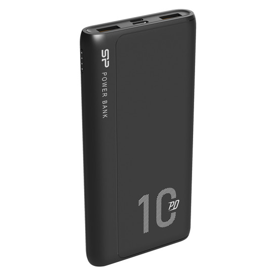 SILICON POWER power bank QP15, 10000mAh, 2x USB & USB Type-C, 3A, μαύρο