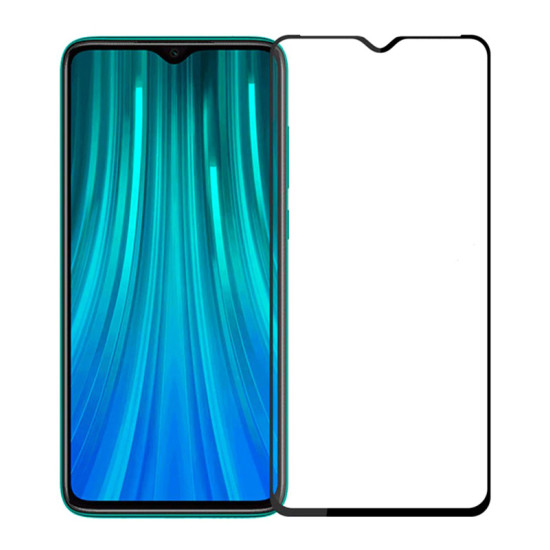 POWERTECH Tempered Glass 5D, Full Glue, Xiaomi Redmi Note 8, μαύρο