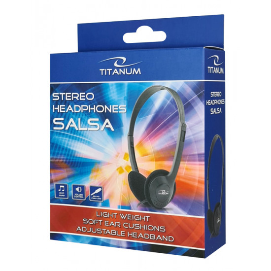 ESPERANZA headphones Titanium Salsa TH113, 3.5mm σύνδεση, 1.5m, μαύρα