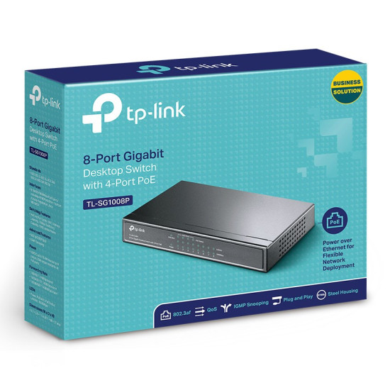 TP-LINK 8-Port Gigabit Desktop Switch TL-SG1008P, 4-Port PoE, Ver. 4.0