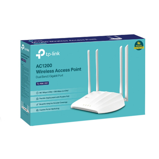 TP-LINK Wi-Fi access point TL-WA1201, Dual Band, Gigabit, PoE, λευκό