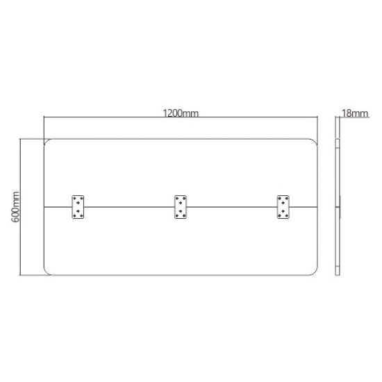 BRATECK επιφάνεια γραφείου TP12060R-2P, 120x60x1.8cm, καφέ ξύλινη