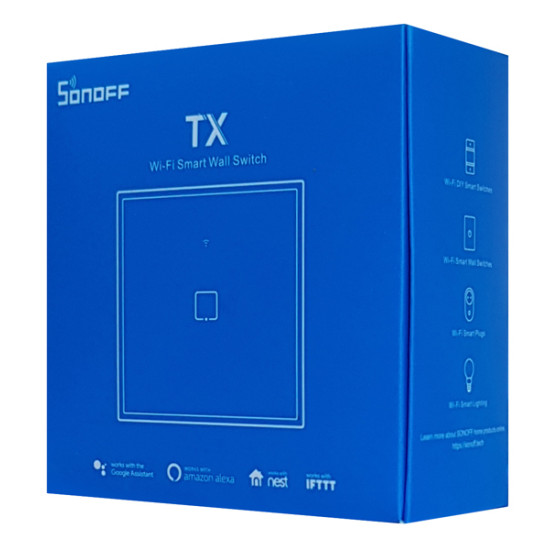 SONOFF smart διακόπτης ΤΧ-T3EU1C, αφής, Wi-Fi, μονός, μαύρος