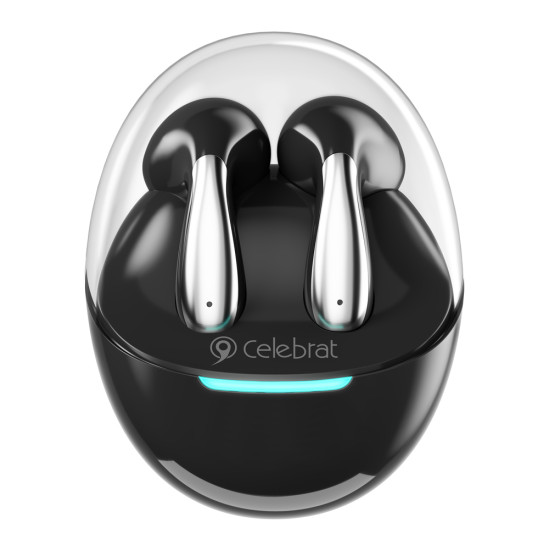 CELEBRAT earphones με θήκη φόρτισης W51, True Wireless, Φ13mm, μαύρα