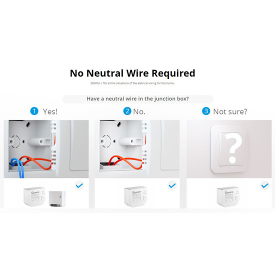 SONOFF smart διακόπτης ZBMINI-L, 1-gang, ZigBee 3.0, λευκός