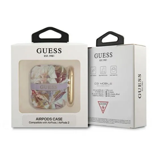 Guess GUA2HHFLU AirPods cover purple/purple Flower Strap Collection