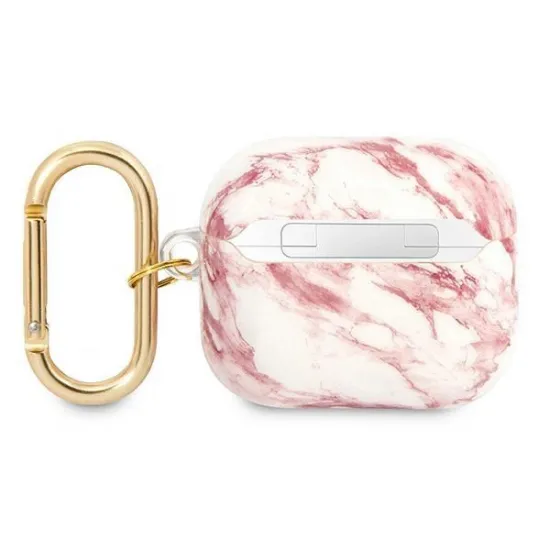 Guess GUA3HCHMAP AirPods 3 cover pink/pink Marble Strap Collection