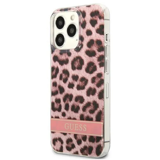 Guess GUHCP13LHSLEOP iPhone 13 Pro / 13 6.1&quot; pink/pink hardcase Leopard