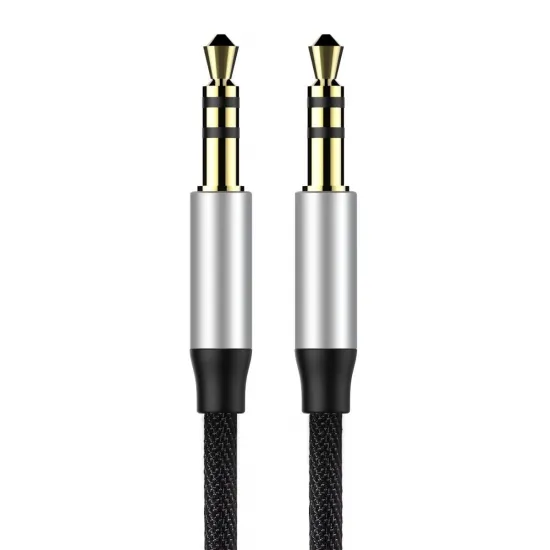 Baseus Yiven M30 stereo audio cable AUX 3.5 mm male mini jack 1.5 m silver-black (CAM30-CS1)