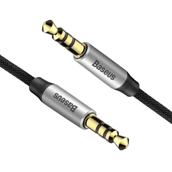 Baseus Yiven M30 stereo audio cable AUX 3.5 mm male mini jack 1.5 m silver-black (CAM30-CS1)
