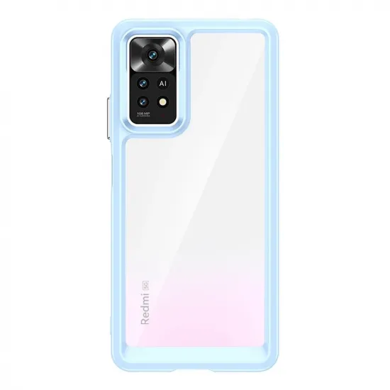Outer Space Case Xiaomi Poco M4 Pro 5G cover with flexible frame blue
