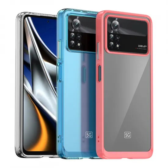 Outer Space Case for Xiaomi Poco X4 Pro 5G cover with a flexible frame blue