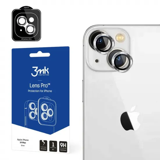 Camera glass for iPhone 14 Plus 9H for 3mk Lens Protection Pro series lens - silver
