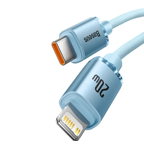 Baseus Crystal Shine Series USB Type C - Lightning cable fast charging Power Delivery 20W 1.2m blue (CAJY001303)