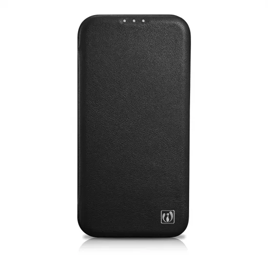 iCarer CE Premium Leather Folio Case iPhone 14 Plus Magnetic Flip Leather Folio Case MagSafe black (WMI14220715-BK)