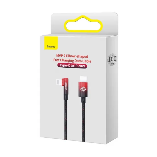 Baseus CAVP000220 angled Lightning - USB-C PD cable 20W 480Mb/s 1m - red