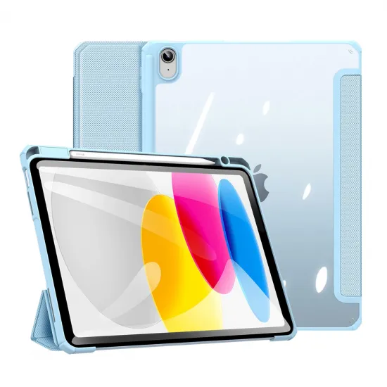 Dux Ducis Toby Hülle für iPad 10.9&#39;&#39; 2022 (10. Gen.) Hülle mit Platz für Apple Pencil Stylus Smart Cover Ständer blau