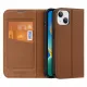 Dux Ducis Skin X2 case for iPhone 14 case with magnetic flap brown