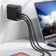 Acefast fast charger GaN 3xUSB-C/1xUSB-A 100W black + angled cable USB-C - USB-C 100W 2m black