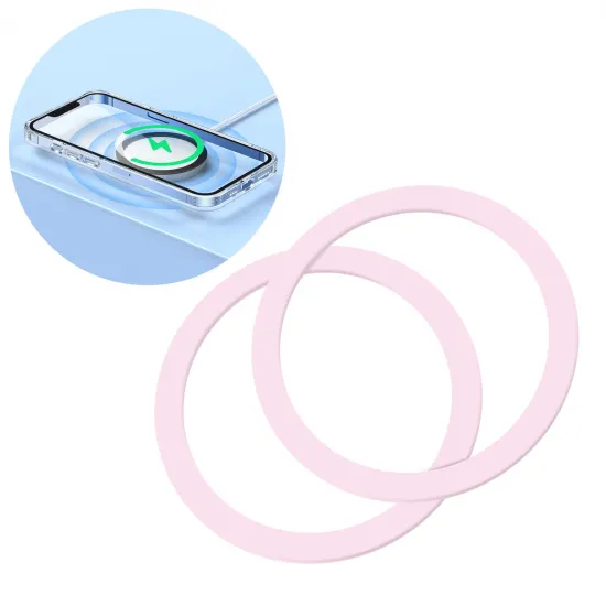 Joyroom set of metal magnetic rings for smartphone 2 pcs. pink (JR-Mag-M3)