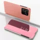 Clear View Case cover for Xiaomi Redmi 10C cover with a flap pink