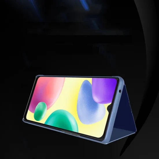 Clear View Case cover for Xiaomi Redmi 10C flip cover blue