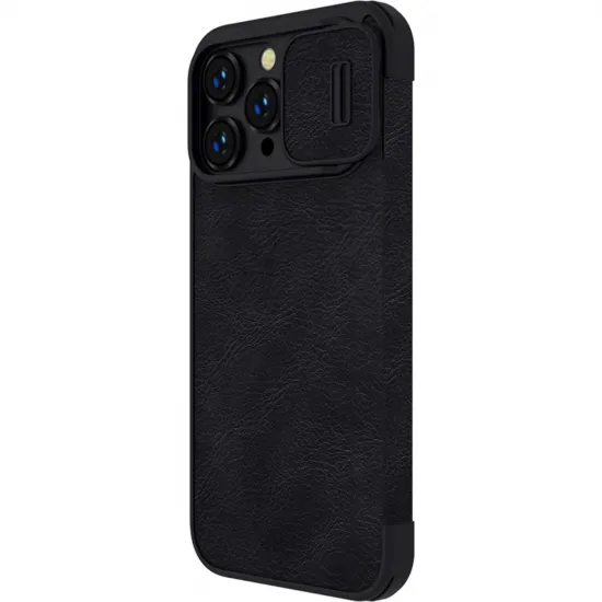 Nillkin Qin Leather Pro Case iPhone 14 Pro Max Camera Cover Holster Cover Flip Case Black