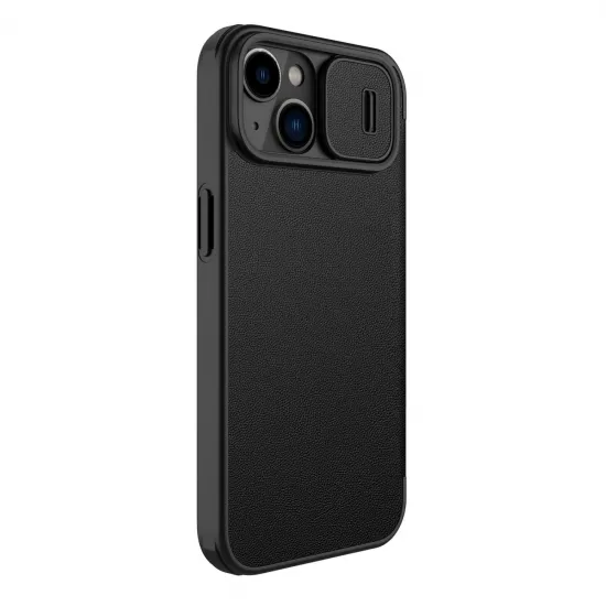Nillkin Qin Leather Pro Case iPhone 14 Plus Camera Cover Holster Cover Flip Case Black