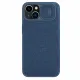 Nillkin Qin Cloth Pro Case Case for iPhone 14 Camera Cover Holster Cover Flip Case Blue