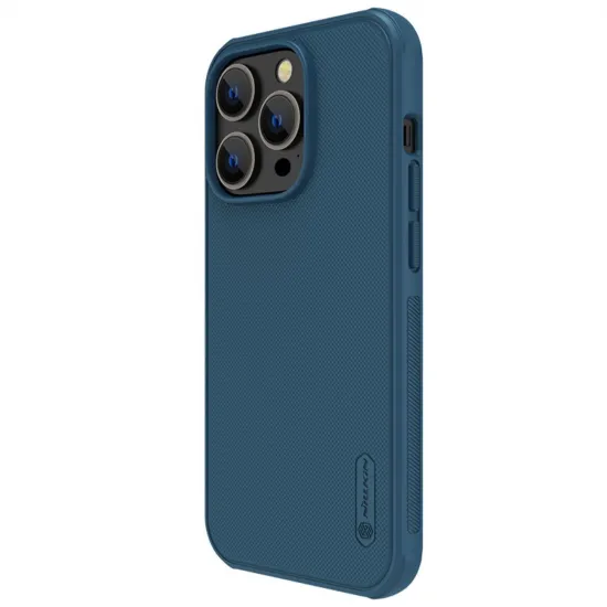 Nillkin Super Frosted Shield Pro magnetische Hülle für iPhone 14 Pro mit MagSafe magnetischem Blau
