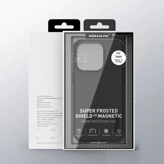 Nillkin Super Frosted Shield Pro Magnetic Case for iPhone 14 Pro Max with MagSafe magnetic black