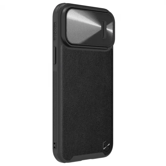 Nillkin CamShield Leather S Case iPhone 14 Pro cover with camera cover black