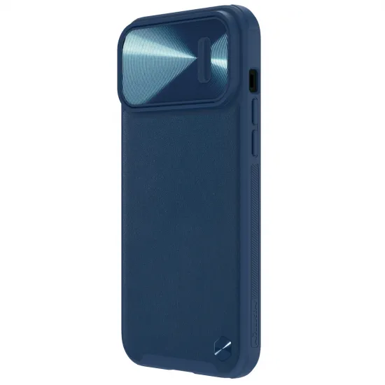 Nillkin CamShield Leather S Case iPhone 14 Pro case with camera cover blue