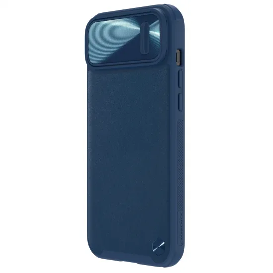 Nillkin CamShield Leather S Case iPhone 14 Plus cover with camera cover blue