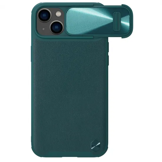 Nillkin CamShield Leather S Case iPhone 14 Plus case cover with camera cover green