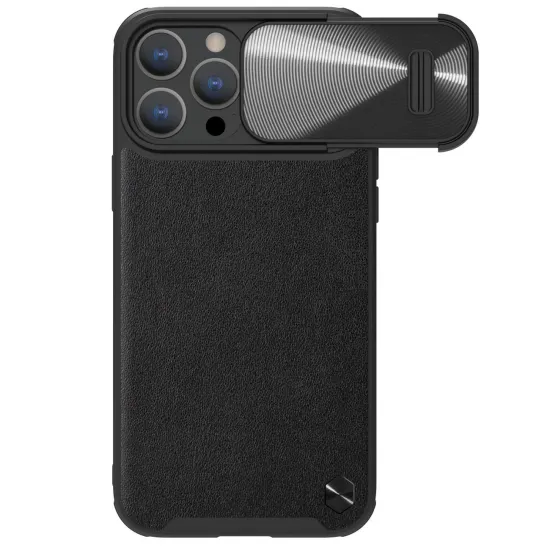 Nillkin CamShield Leather S Case iPhone 14 Pro Max case with camera cover black