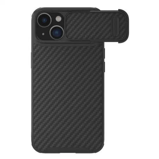 Nillkin Synthetic Fiber S Case iPhone 14 Plus case with camera cover, black