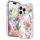 Kingxbar Flora Series magnetic case for iPhone 14 MagSafe decorated with rose flowers print