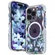 Kingxbar Flora Series magnetic case for iPhone 14 Pro MagSafe decorated with orchid flowers print