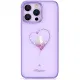 Kingxbar Wish Series case for iPhone 14 Plus decorated with crystals purple