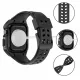 Kingxbar CYF136 2in1 Rugged Case for Apple Watch SE, 6, 5, 4 (44 mm) Stainless Steel with Strap Black
