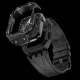 Kingxbar CYF140 2in1 Rugged Case für Apple Watch SE, 6, 5, 4 (44 mm) Edelstahl mit Armband Schwarz