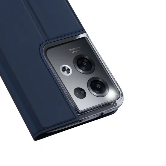 Dux Ducis Skin Pro Hülle für Oppo Reno 8 Pro Flip Cover Card Wallet Stand blau