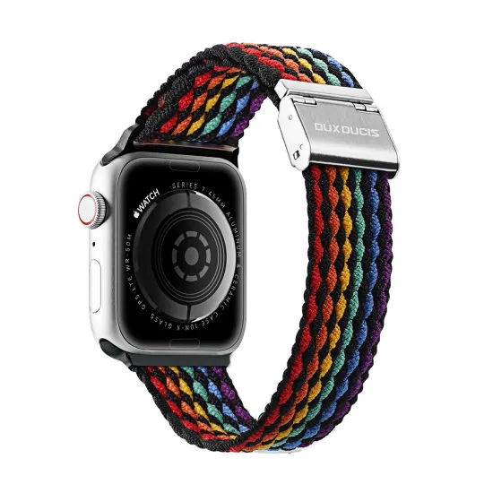 Dux Ducis Strap (Mixture II Version) Apple Watch SE strap, 9, 8, 7, 6, 5, 4, 3, 2, 1 (41, 40, 38 mm) braided band dark stripes bracelet