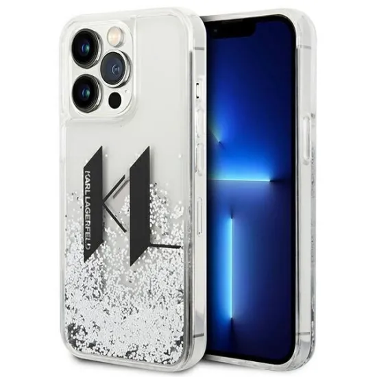 Karl Lagerfeld KLHCP14LLBKLCS iPhone 14 Pro 6,1" srebrny/silver hardcase Liquid Glitter Big KL