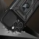 Hybrid Armor Camshield case for iPhone 13 Pro armored case with camera cover black