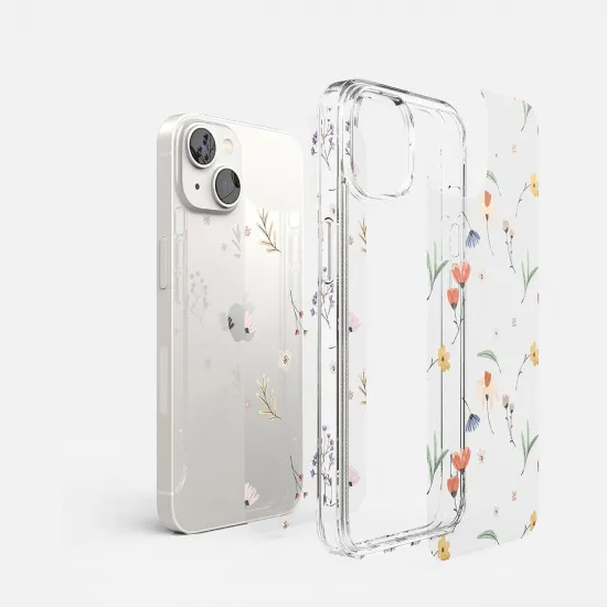 Ringke Fusion Design Armored Case Cover with Gel Frame for iPhone 14 Plus transparent (Dry flowers) (FD637E30)